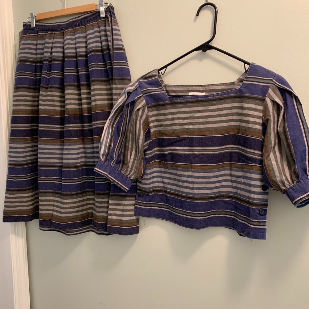 Vintage Cotton Top and Skirt Set
